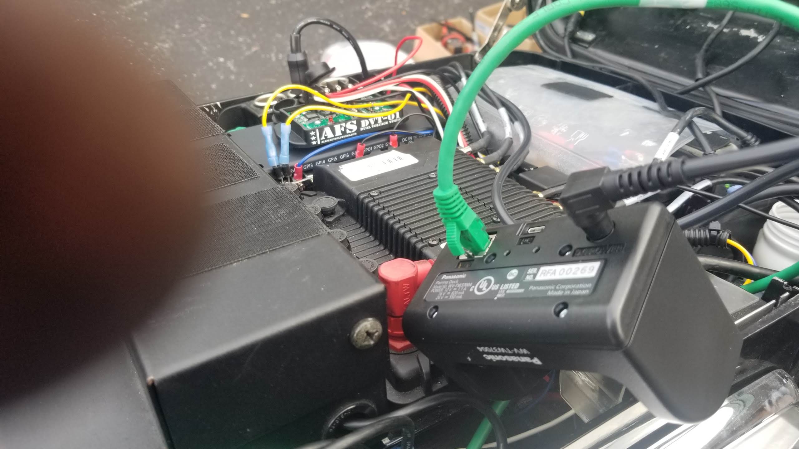 Motorcycle mounted control equipment close-up