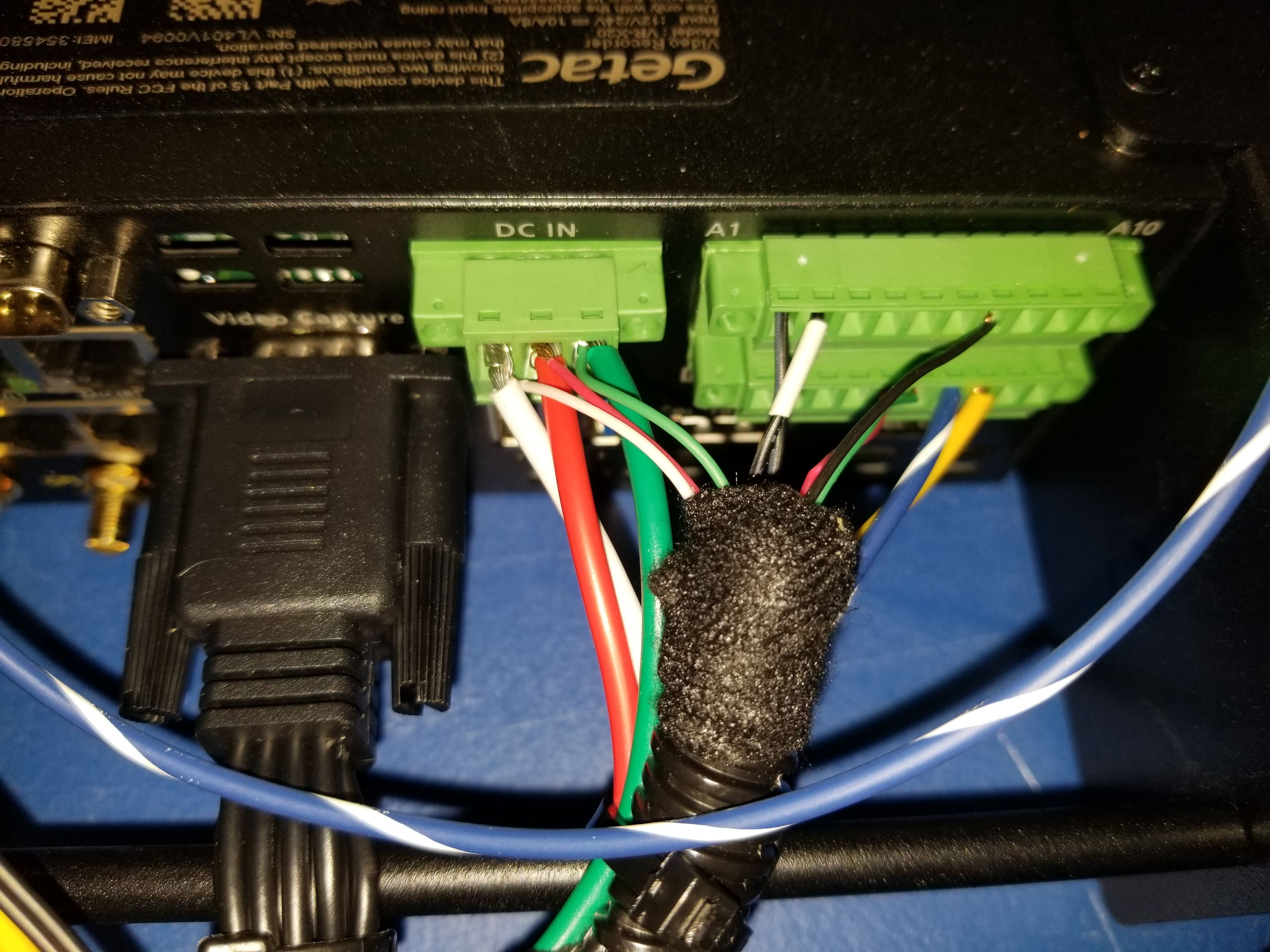 GPS and telematics wiring connection detail